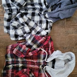 🍎 🏫 👩‍🏫 Back to School American Eagle Hooded Crop FlannelBundle 🍎 🏫 👩‍🏫